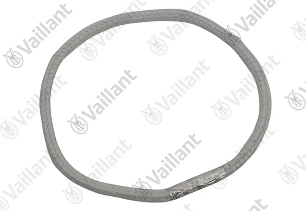 Vaillant Dichtschnur in runder Form, gefertigt aus einem flexiblen Material mit einem silbernen Antenneneinsatz, auf weißem Hintergrund.
